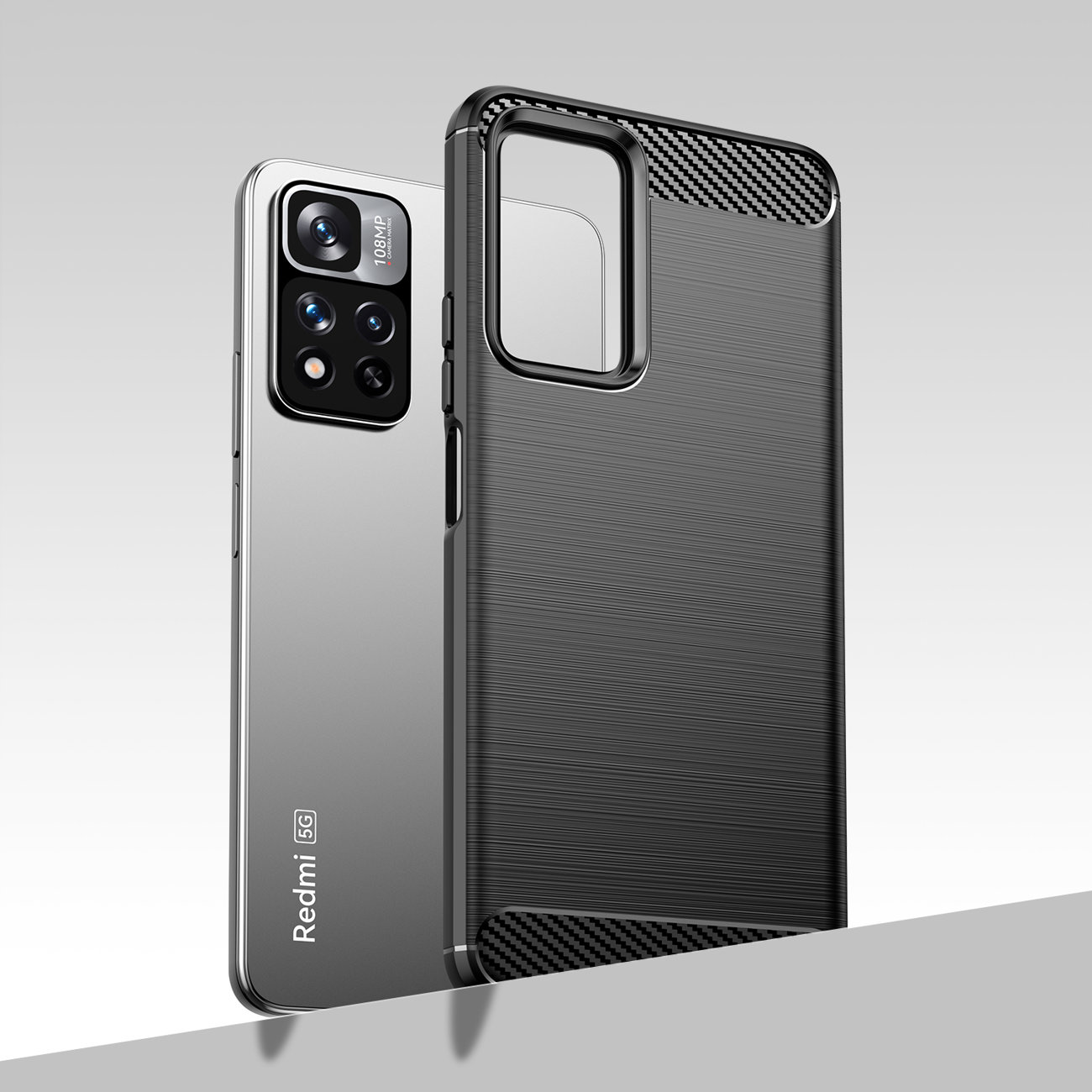 Pokrowiec Carbon Case czarny Xiaomi Redmi Note 11 Pro+ 5G / 5