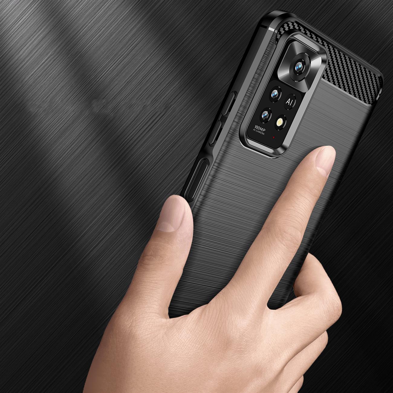 Pokrowiec Carbon Case czarny Xiaomi Redmi Note 11 Pro+ 5G / 3