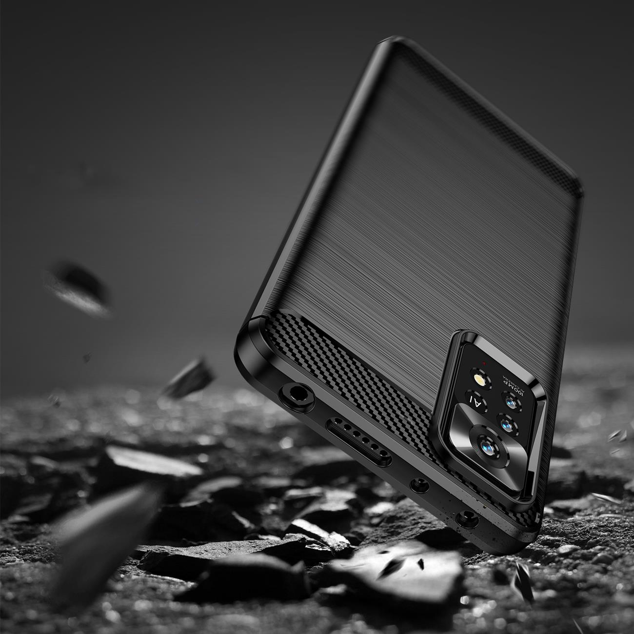 Pokrowiec Carbon Case czarny Xiaomi Redmi Note 11 Pro 5G / 5