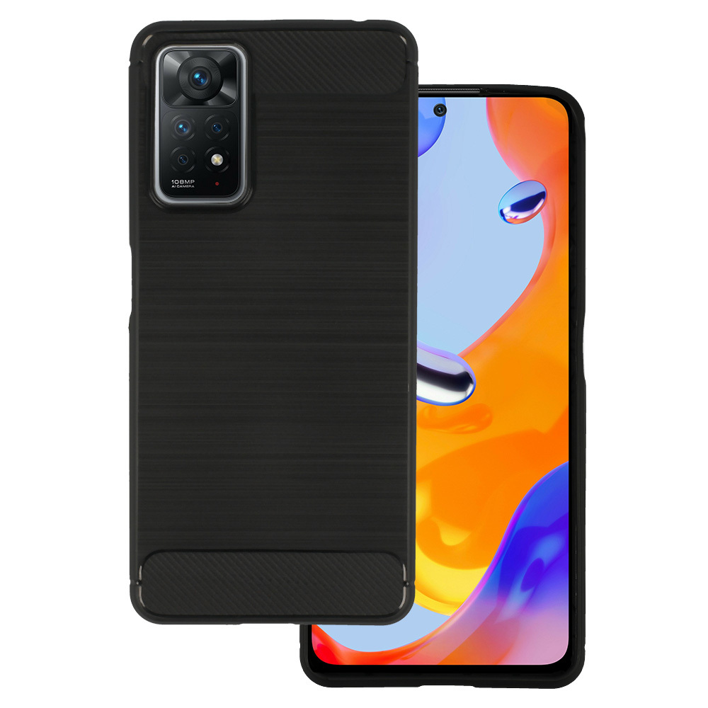 Pokrowiec Carbon Case czarny Xiaomi Redmi Note 11 Pro