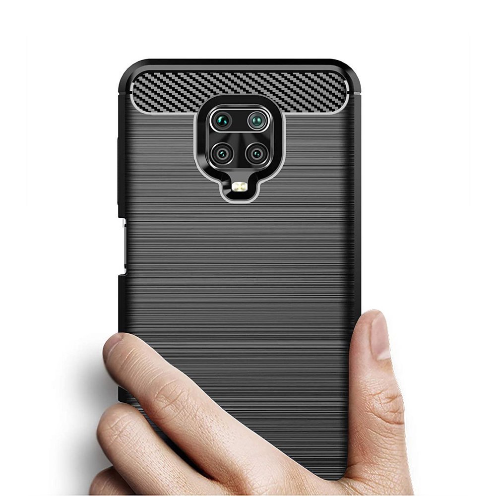 Pokrowiec Carbon Case czarny Xiaomi Redmi Note 9 Pro / 4