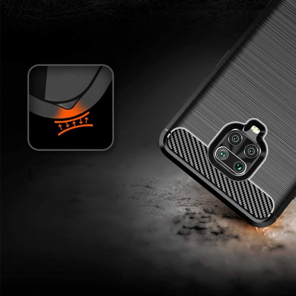 Pokrowiec Carbon Case czarny Xiaomi Redmi Note 9 Pro / 6