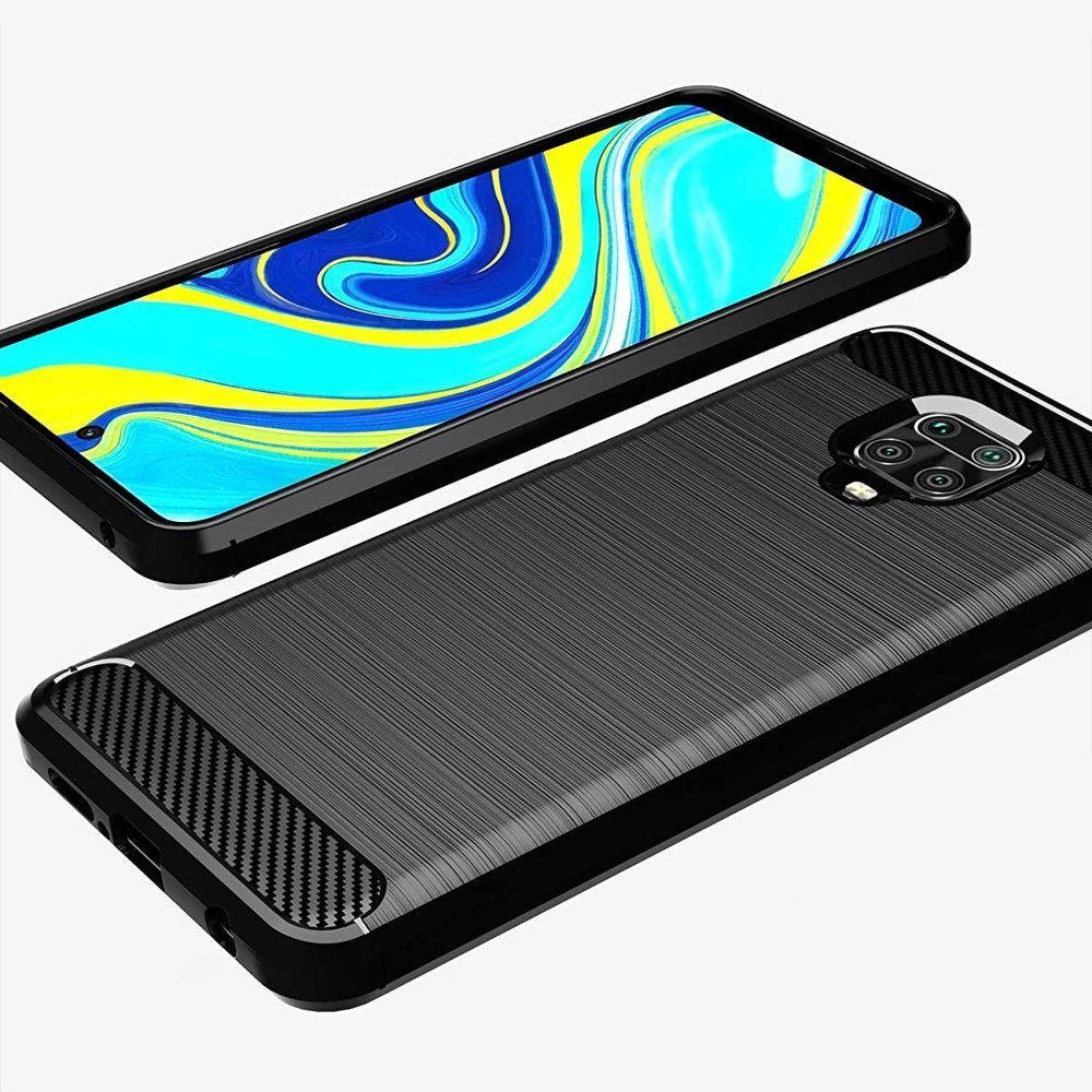 Pokrowiec Carbon Case czarny Xiaomi Redmi Note 9S / 2