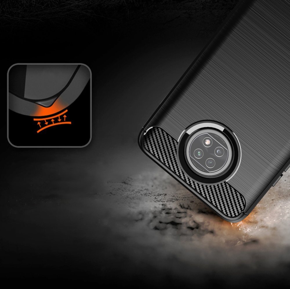 Pokrowiec Carbon Case czarny Xiaomi Redmi Note 9T 5G / 7