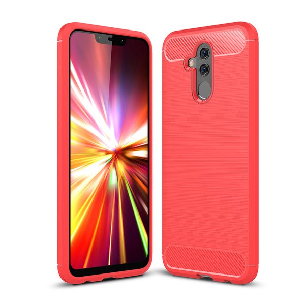 Pokrowiec Carbon Case czerwony Huawei Mate 20 Lite