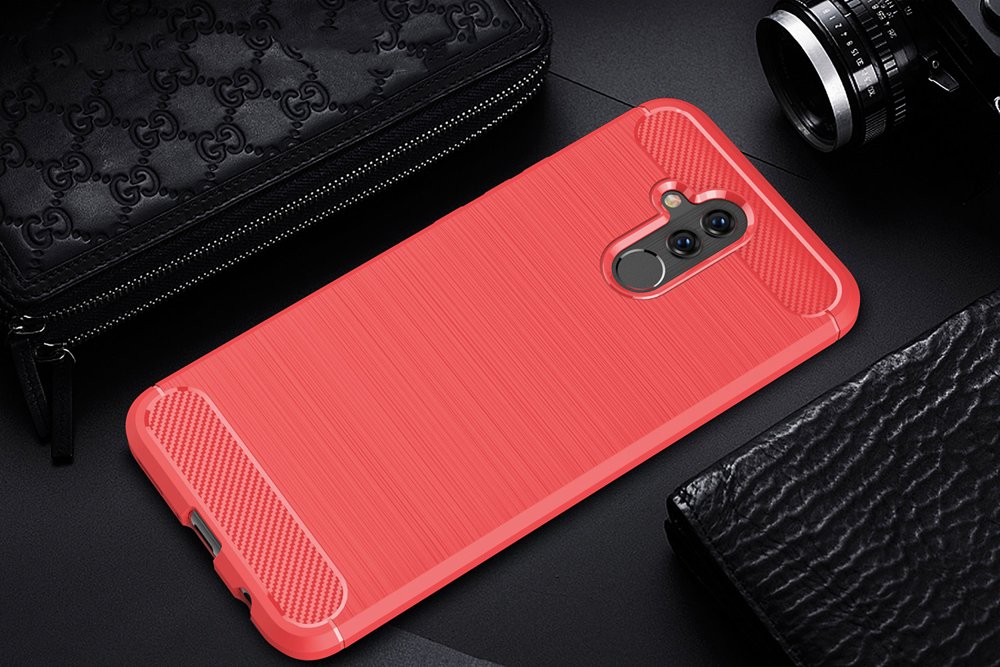 Pokrowiec Carbon Case czerwony Huawei Mate 20 Lite / 2