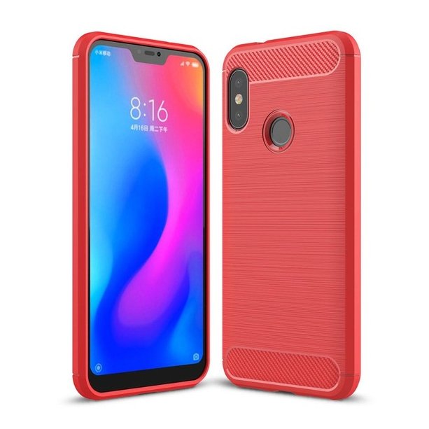 Pokrowiec Carbon Case czerwony Xiaomi Mi A2 Lite