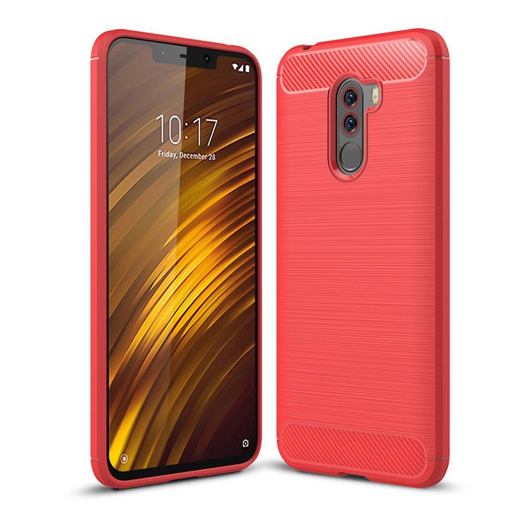 Pokrowiec Carbon Case czerwony Xiaomi Pocophone F1