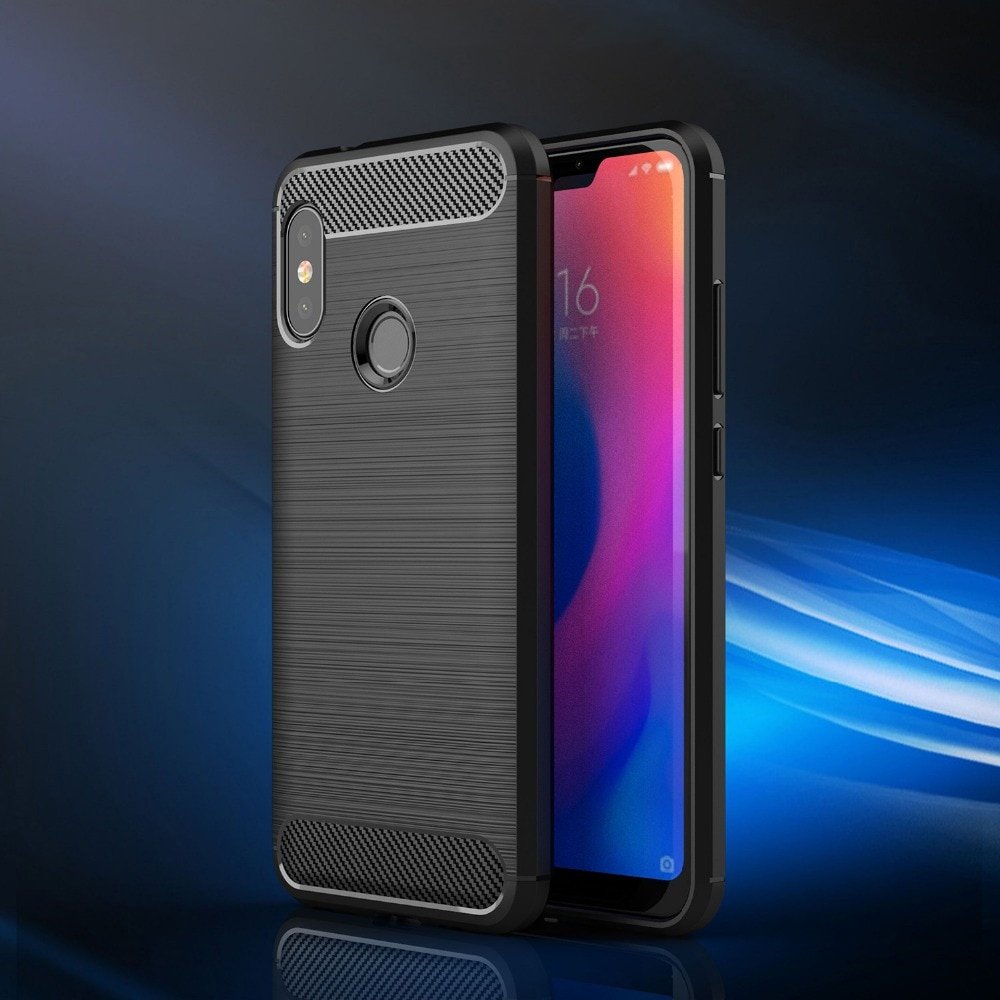Pokrowiec Carbon Case czerwony Xiaomi Redmi 6 Pro / 7