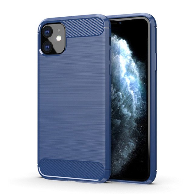 Pokrowiec Carbon Case niebieski Apple iPhone 11