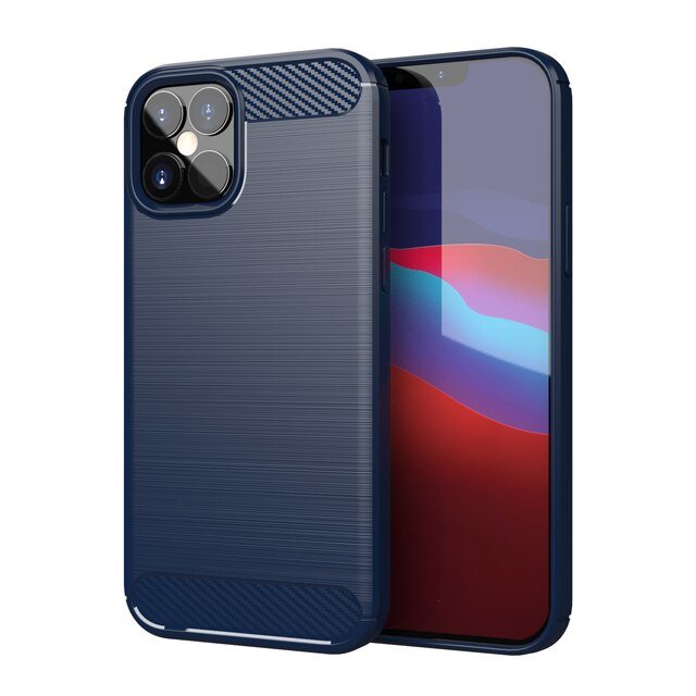Pokrowiec Carbon Case niebieski Apple iPhone 12 Pro Pokrowiec Carbon Case niebieski Apple iPhone 12 Pro