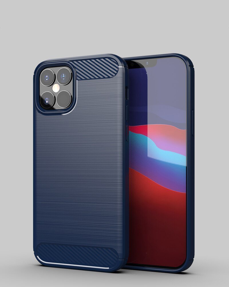 Pokrowiec Carbon Case niebieski Apple iPhone 12 Pro / 4
