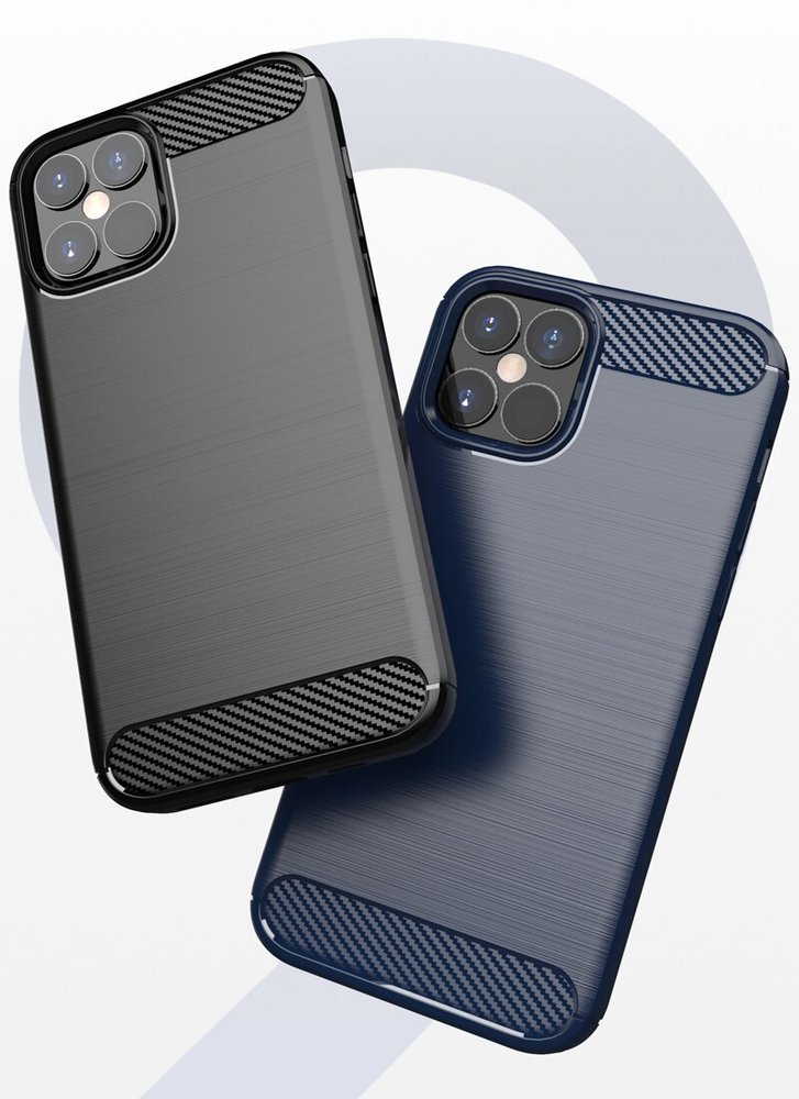 Pokrowiec Carbon Case niebieski Apple iPhone 12 Pro Max / 12