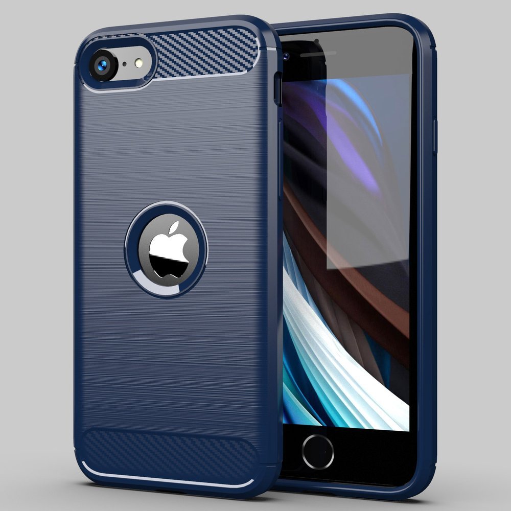 Pokrowiec Carbon Case niebieski Apple iPhone SE 2022 / 11