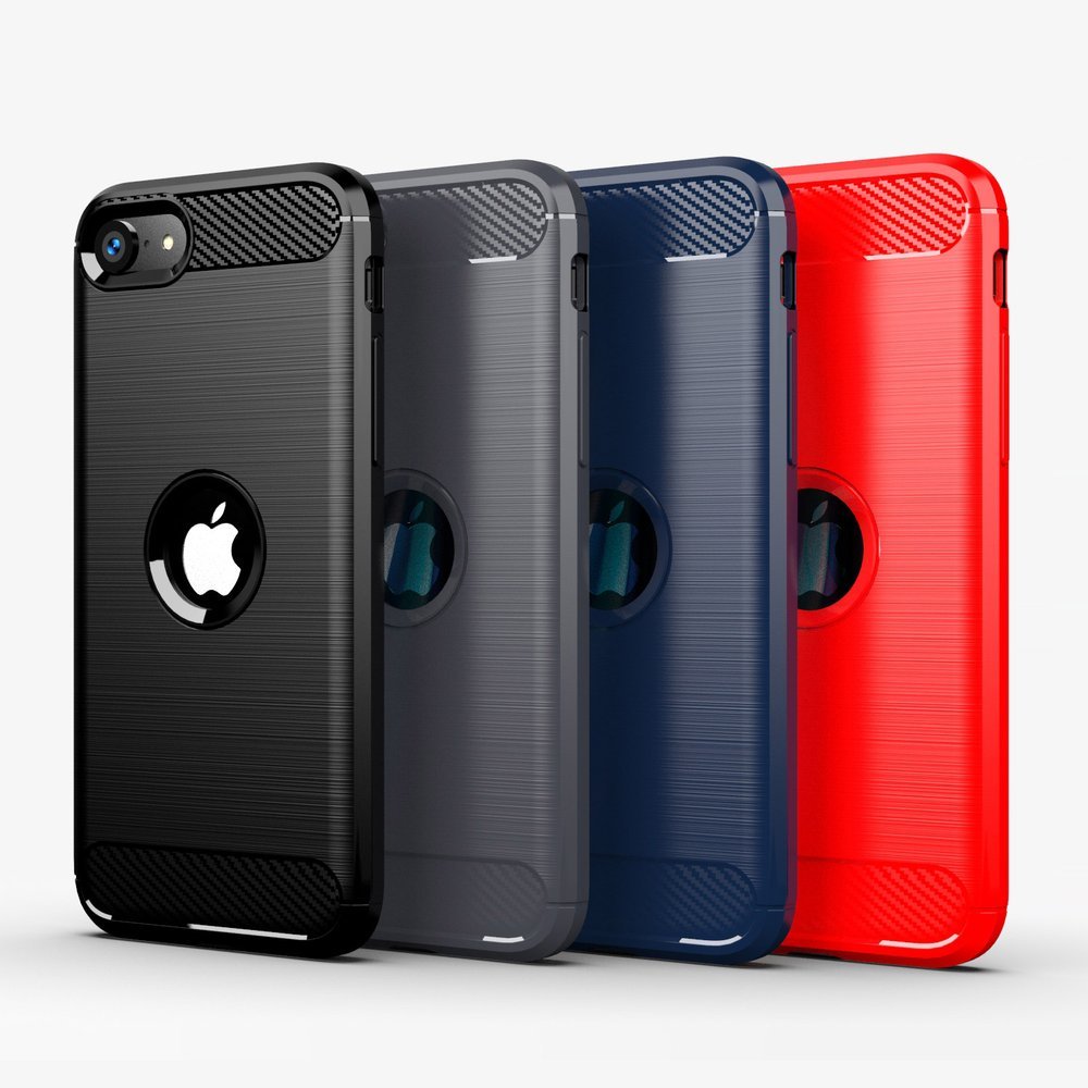 Pokrowiec Carbon Case niebieski Apple iPhone SE 2022 / 12