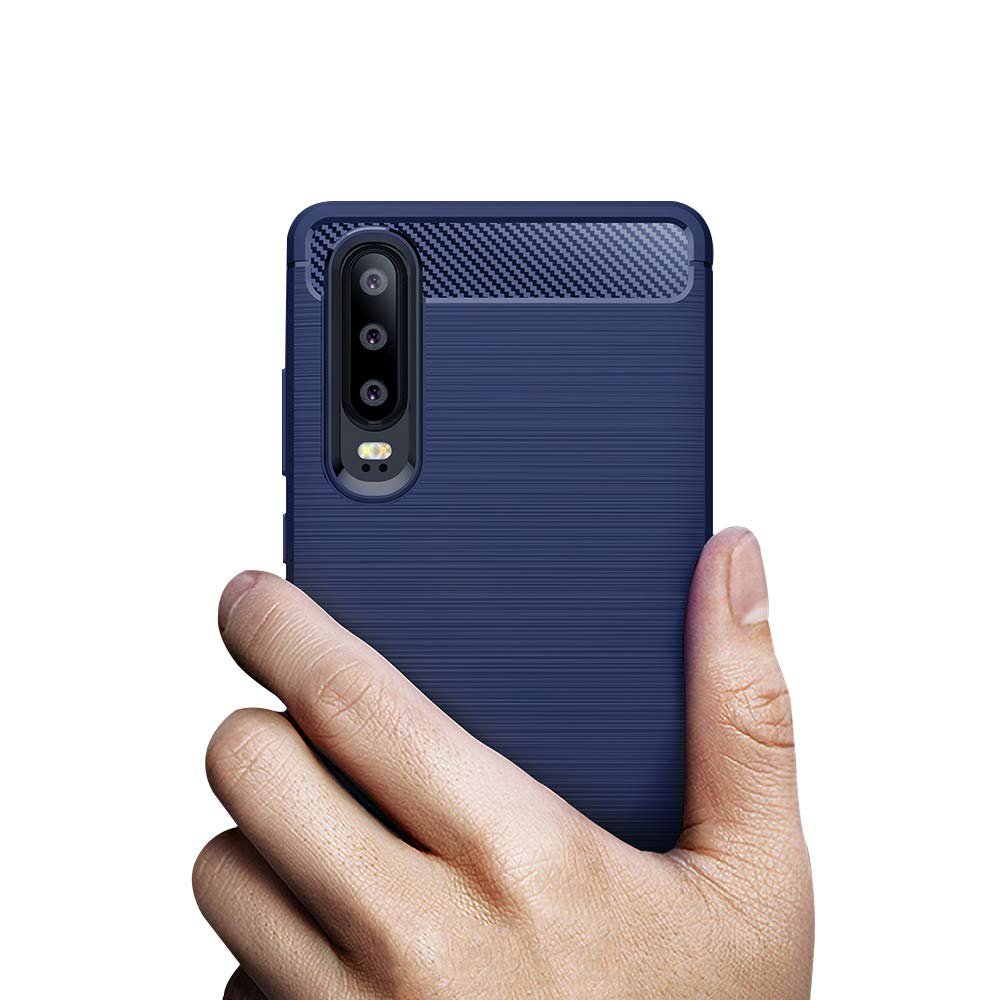 Pokrowiec Carbon Case niebieski Huawei P30 / 5