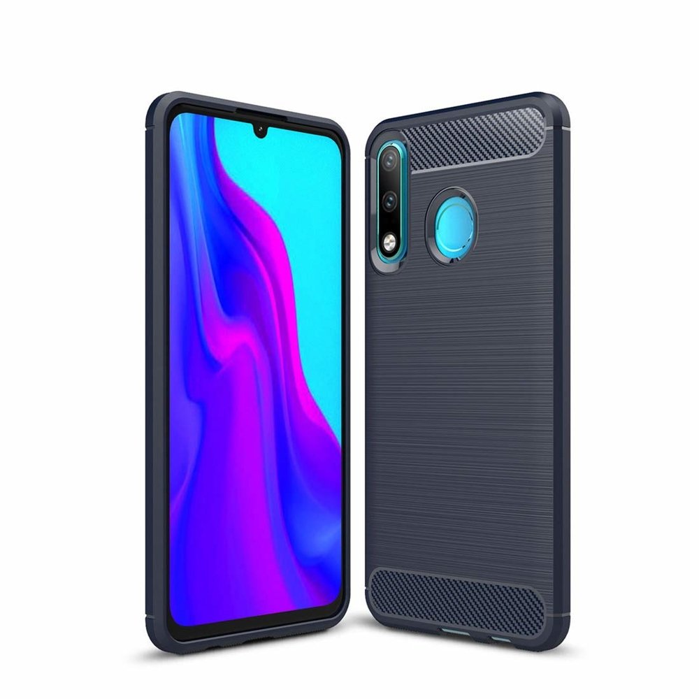 Pokrowiec Carbon Case niebieski Huawei P30 Lite