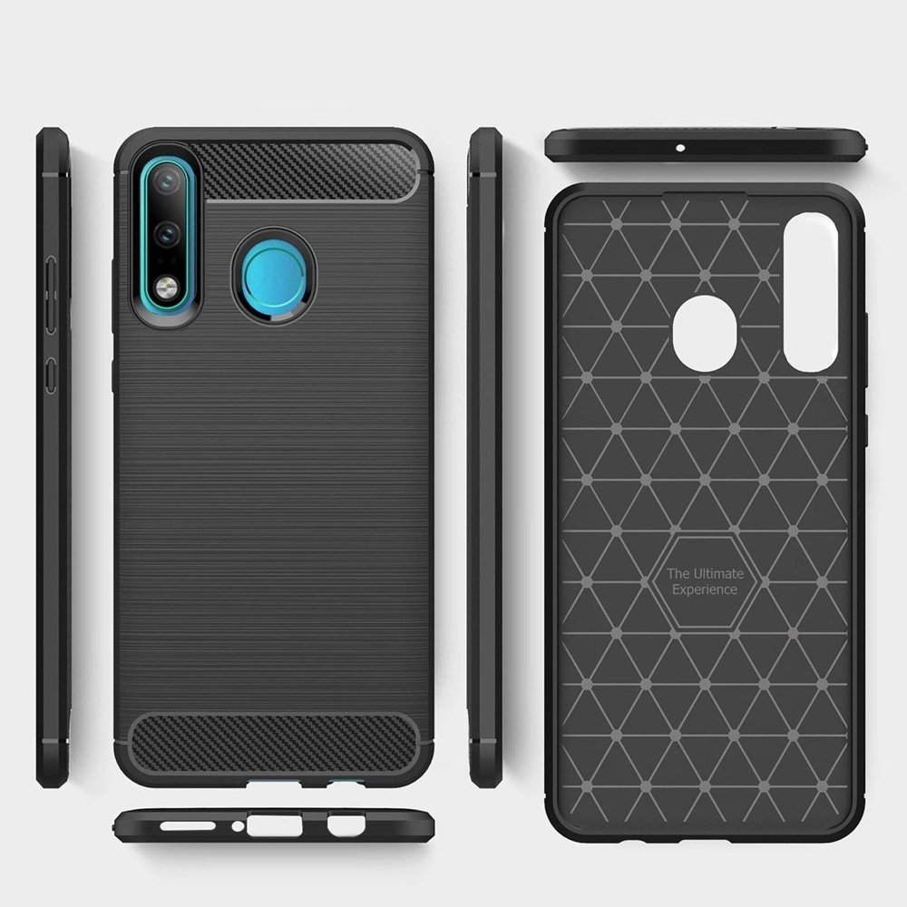 Pokrowiec Carbon Case niebieski Huawei P30 Lite / 3