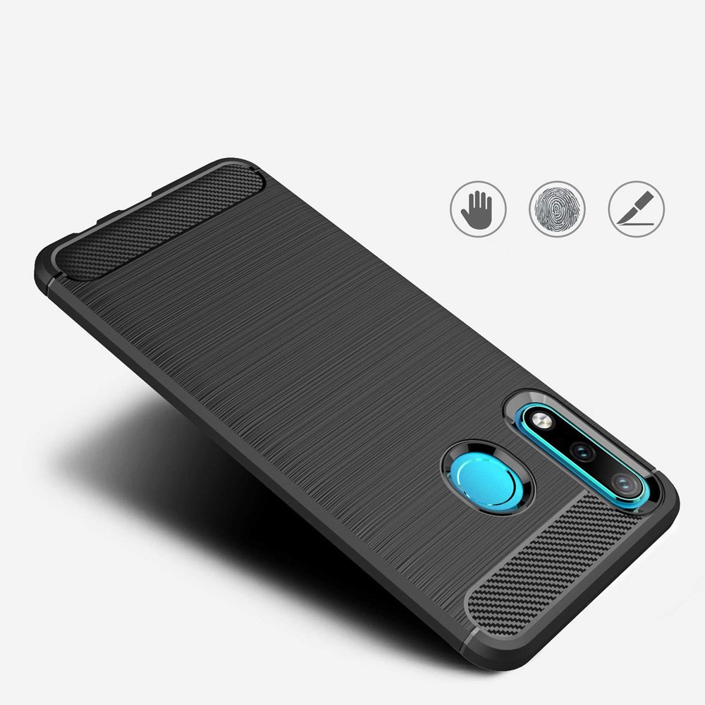 Pokrowiec Carbon Case niebieski Huawei P30 Lite / 6