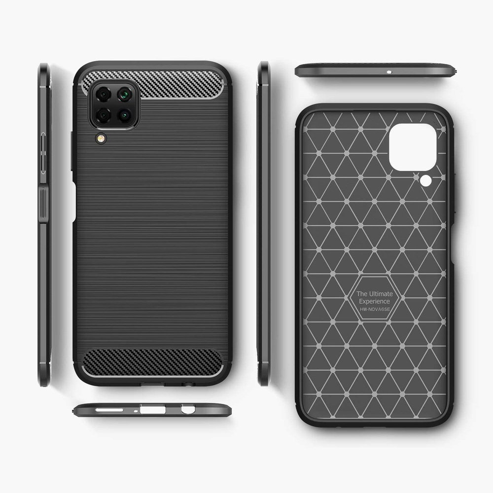 Pokrowiec Carbon Case niebieski Huawei P40 Lite / 8 Pokrowiec Carbon Case niebieski Huawei P40 Lite / 8