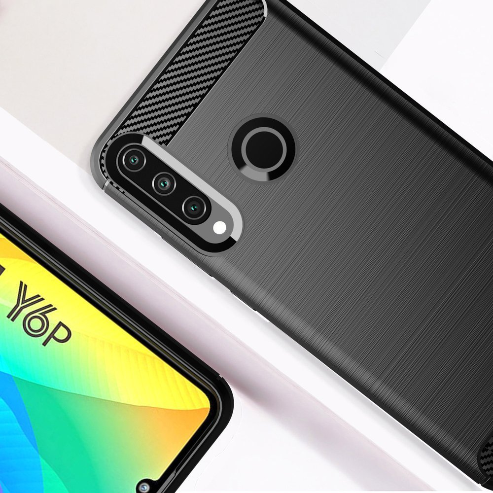 Pokrowiec Carbon Case niebieski Huawei Y6P / 5 Pokrowiec Carbon Case niebieski Huawei Y6P / 5