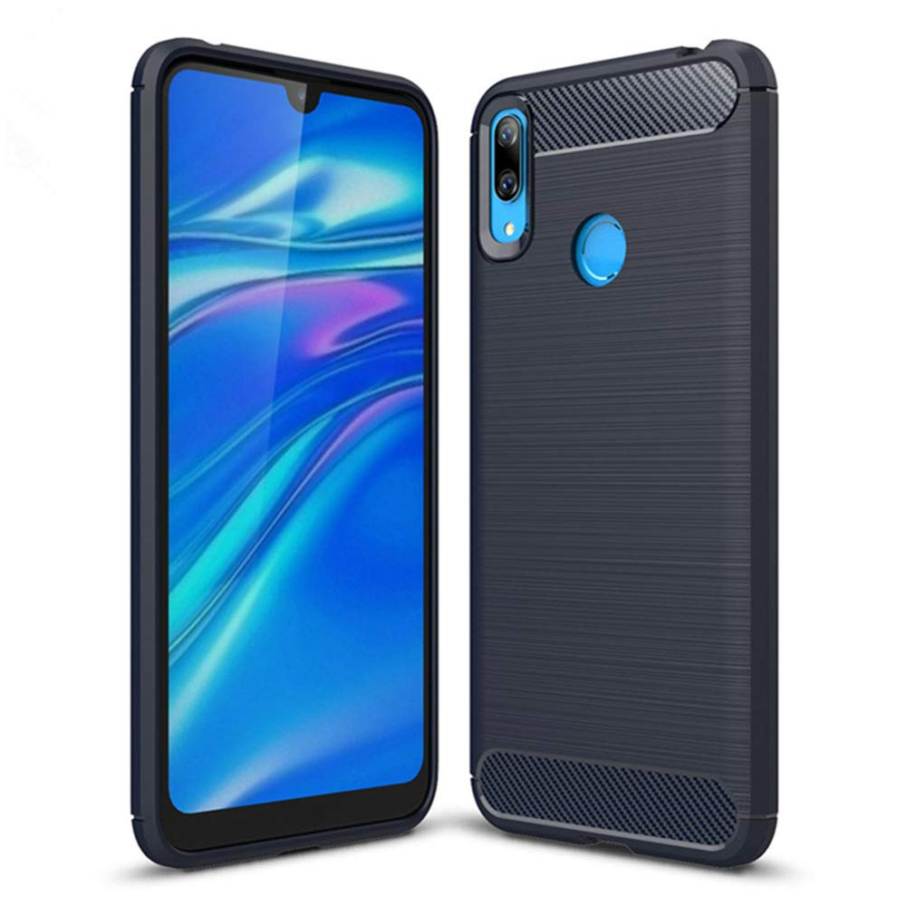 Pokrowiec Carbon Case niebieski Huawei Y7 (2019)