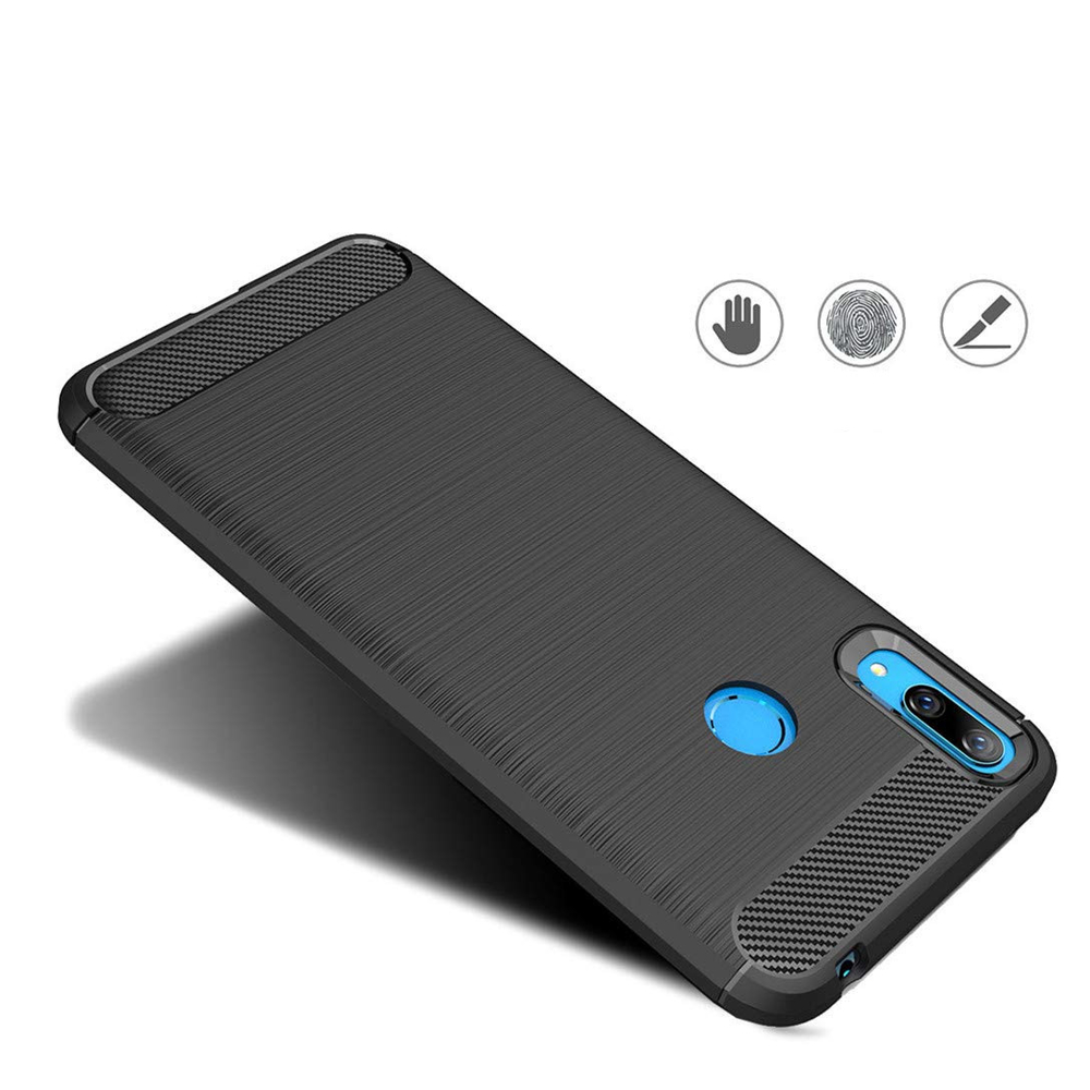 Pokrowiec Carbon Case niebieski Huawei Y7 (2019) / 3