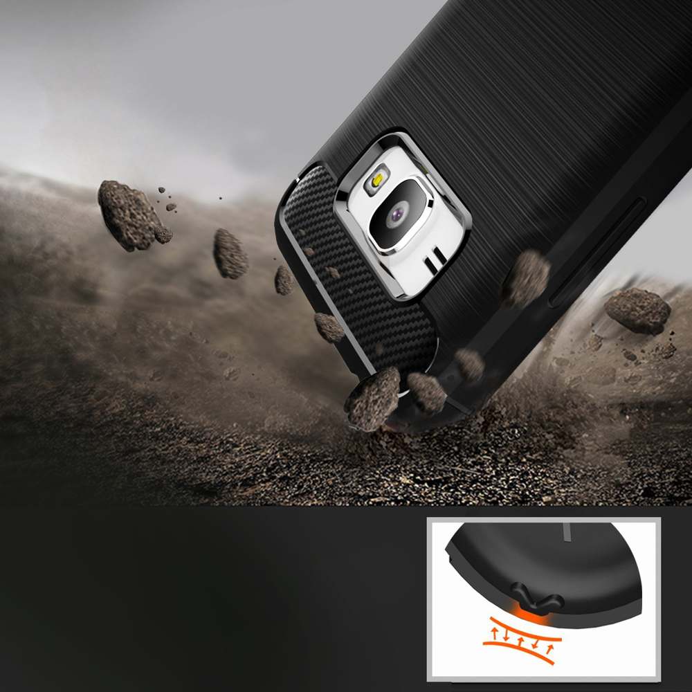 Pokrowiec Carbon Case niebieski LG K10 (2017) / 3