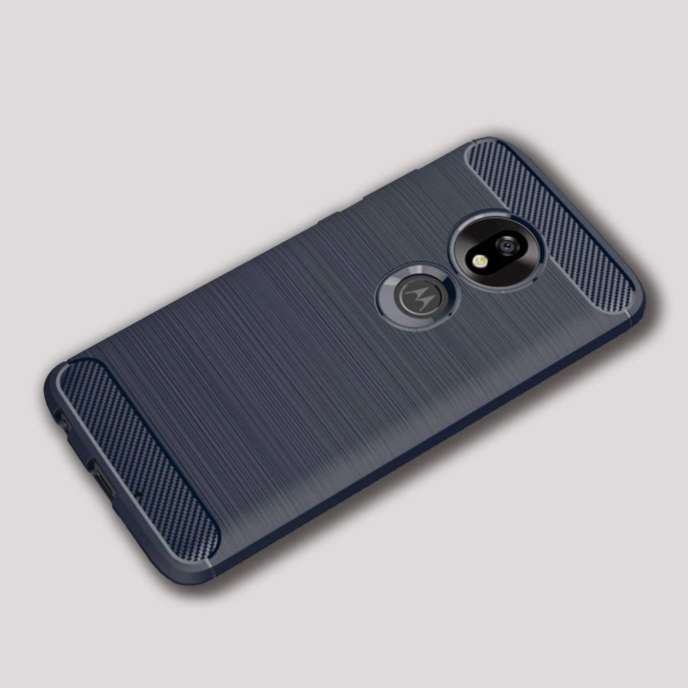 Pokrowiec Carbon Case niebieski Motorola Moto G7 Play / 2
