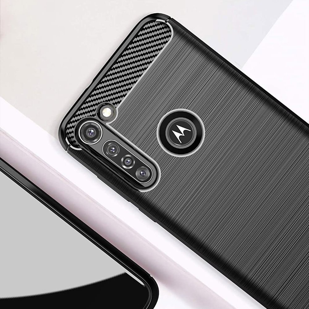 Pokrowiec Carbon Case niebieski Motorola Moto G8 Power / 2