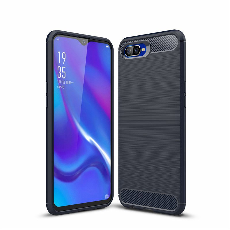 Pokrowiec Carbon Case niebieski Oppo RX17 Neo