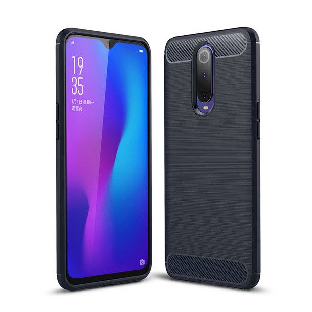 Pokrowiec Carbon Case niebieski Oppo RX17 Pro