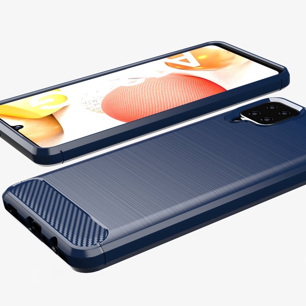 Pokrowiec Carbon Case niebieski Samsung Galaxy A12 / 5