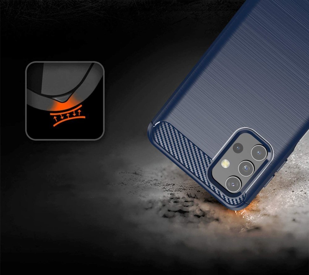 Pokrowiec Carbon Case niebieski Samsung A32 5G / 2
