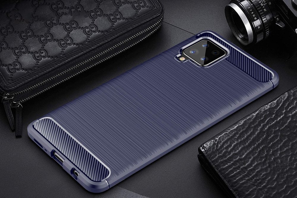 Pokrowiec Carbon Case niebieski Samsung Galaxy A42 5G / 3