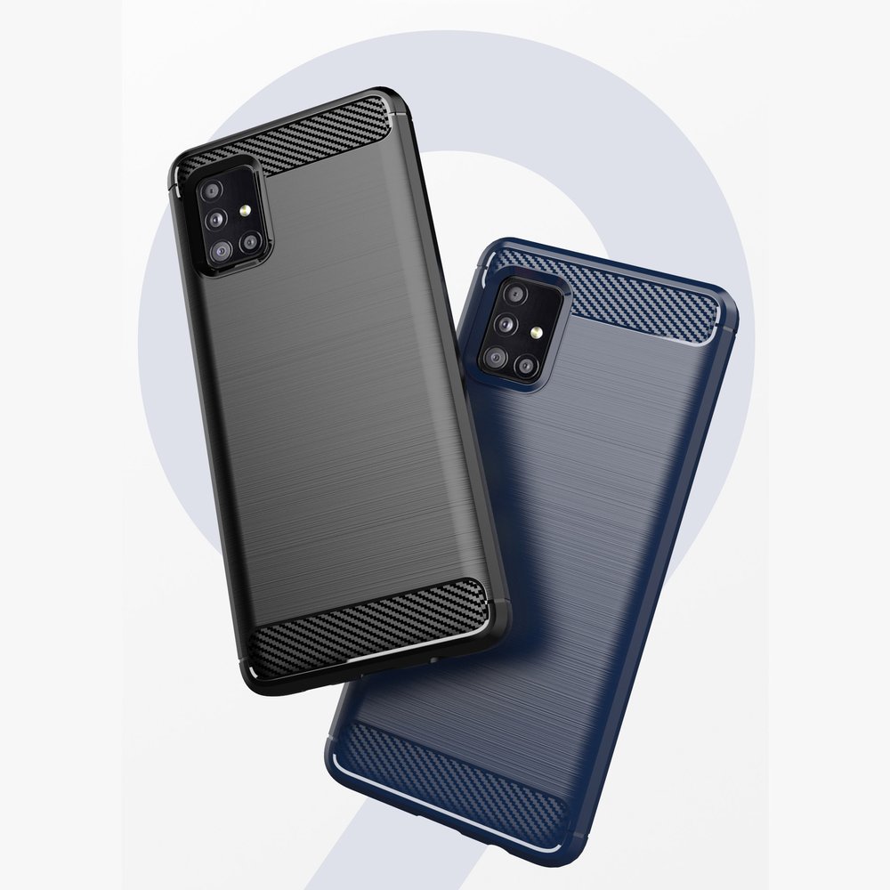 Pokrowiec Carbon Case niebieski Samsung A51 5G / 2