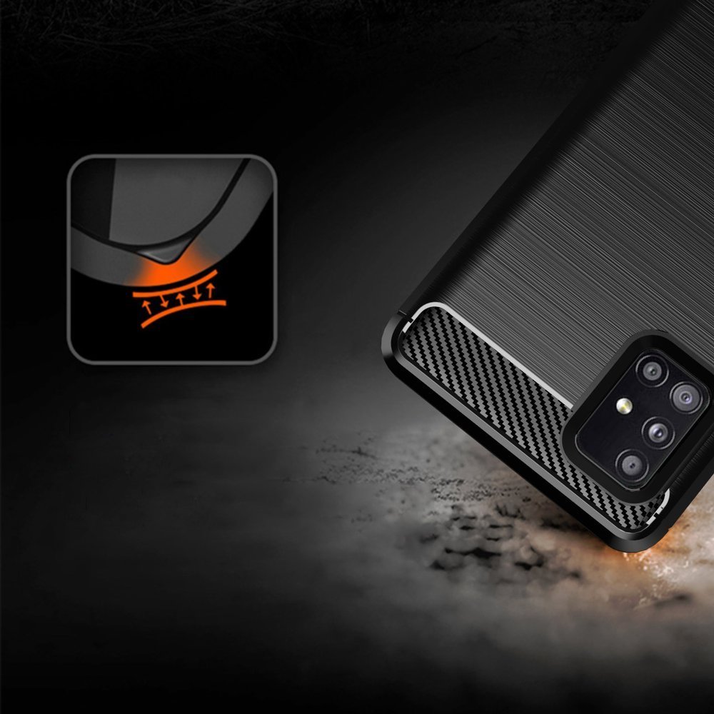 Pokrowiec Carbon Case niebieski Samsung A51 5G / 8