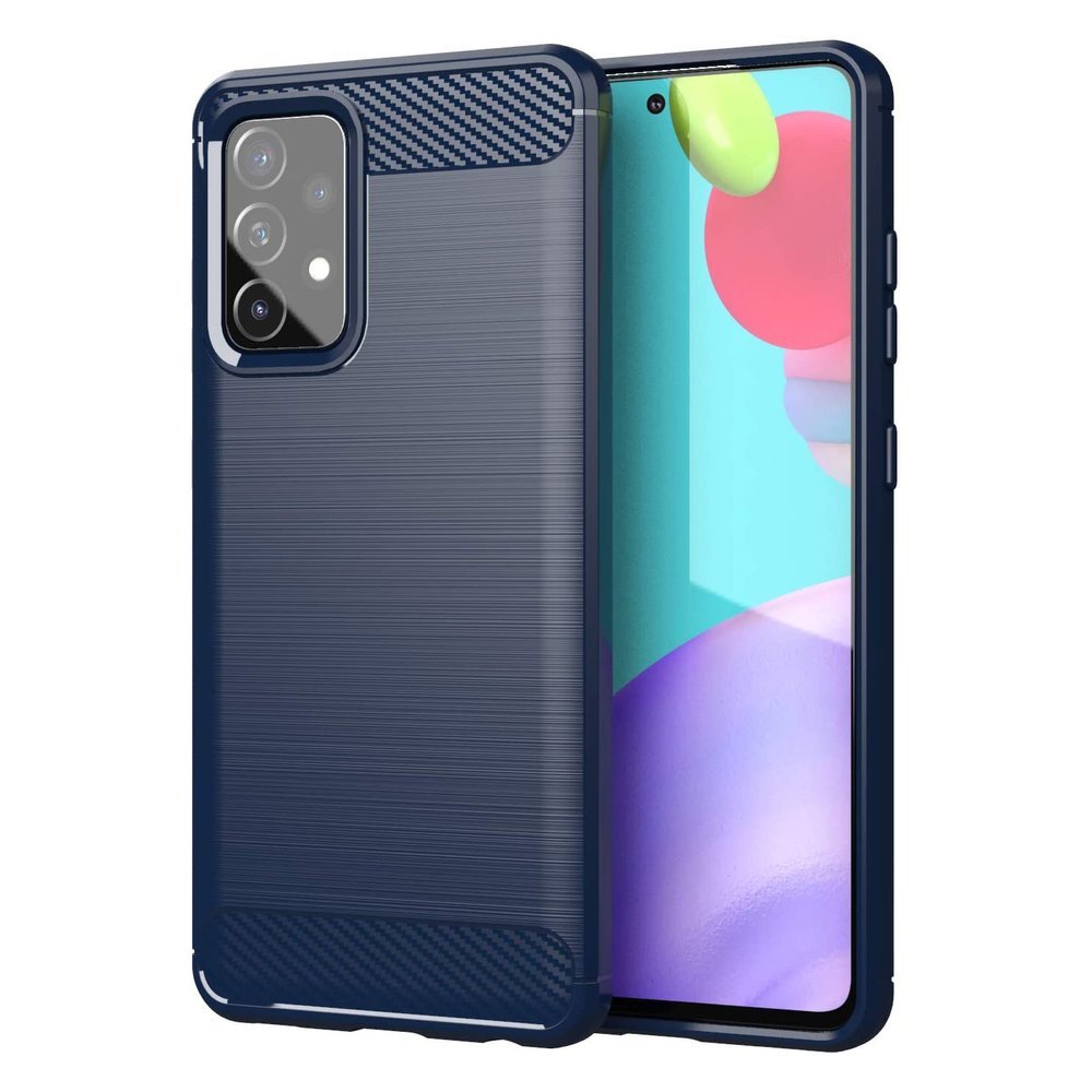 Pokrowiec Carbon Case niebieski Samsung A72 4G