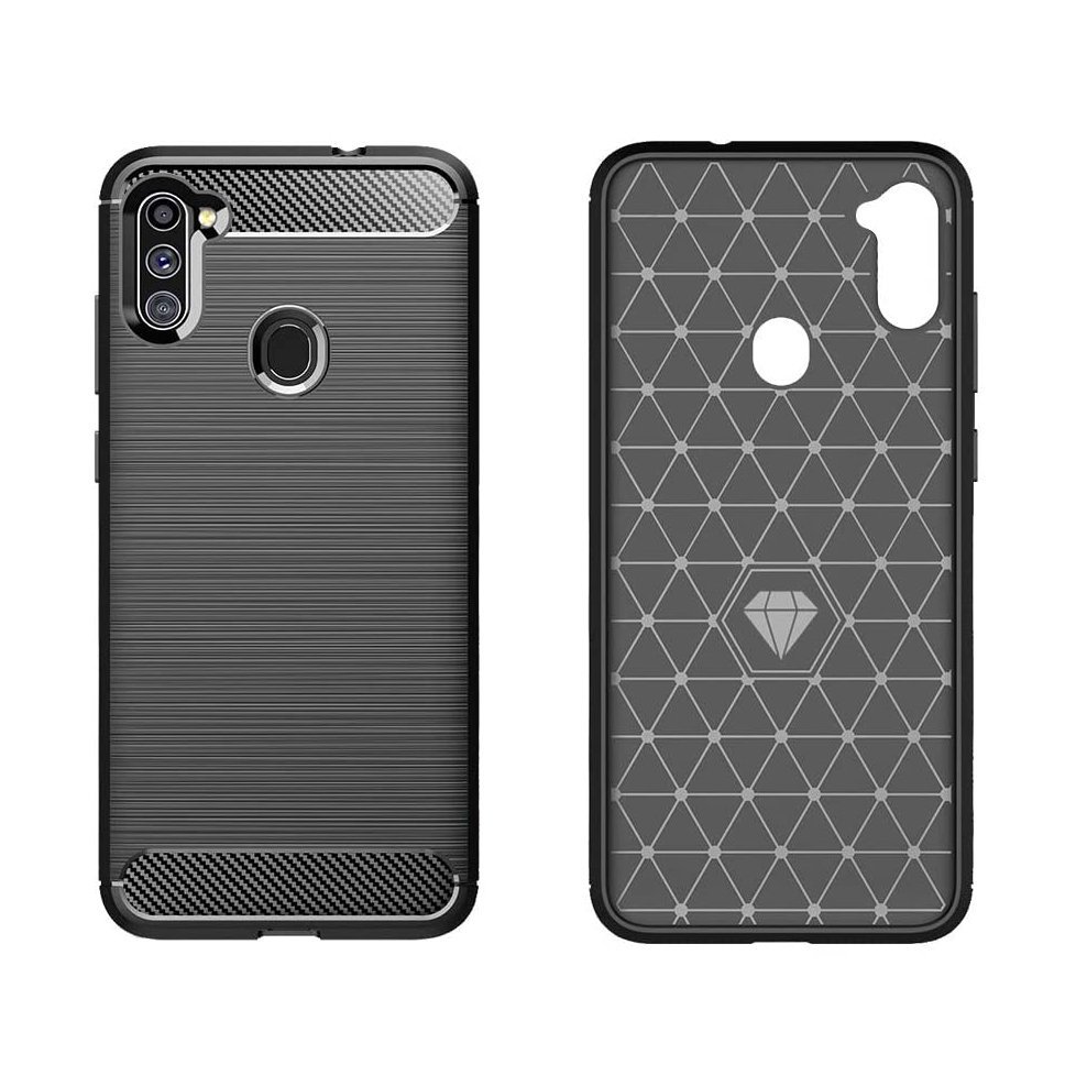 Pokrowiec Carbon Case niebieski Samsung Galaxy A11 / 2