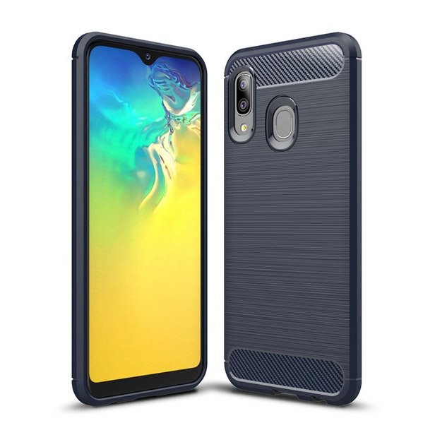 Pokrowiec Carbon Case niebieski Samsung Galaxy A20e