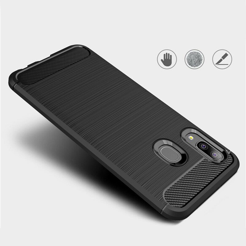 Pokrowiec Carbon Case niebieski Samsung Galaxy A20e / 2