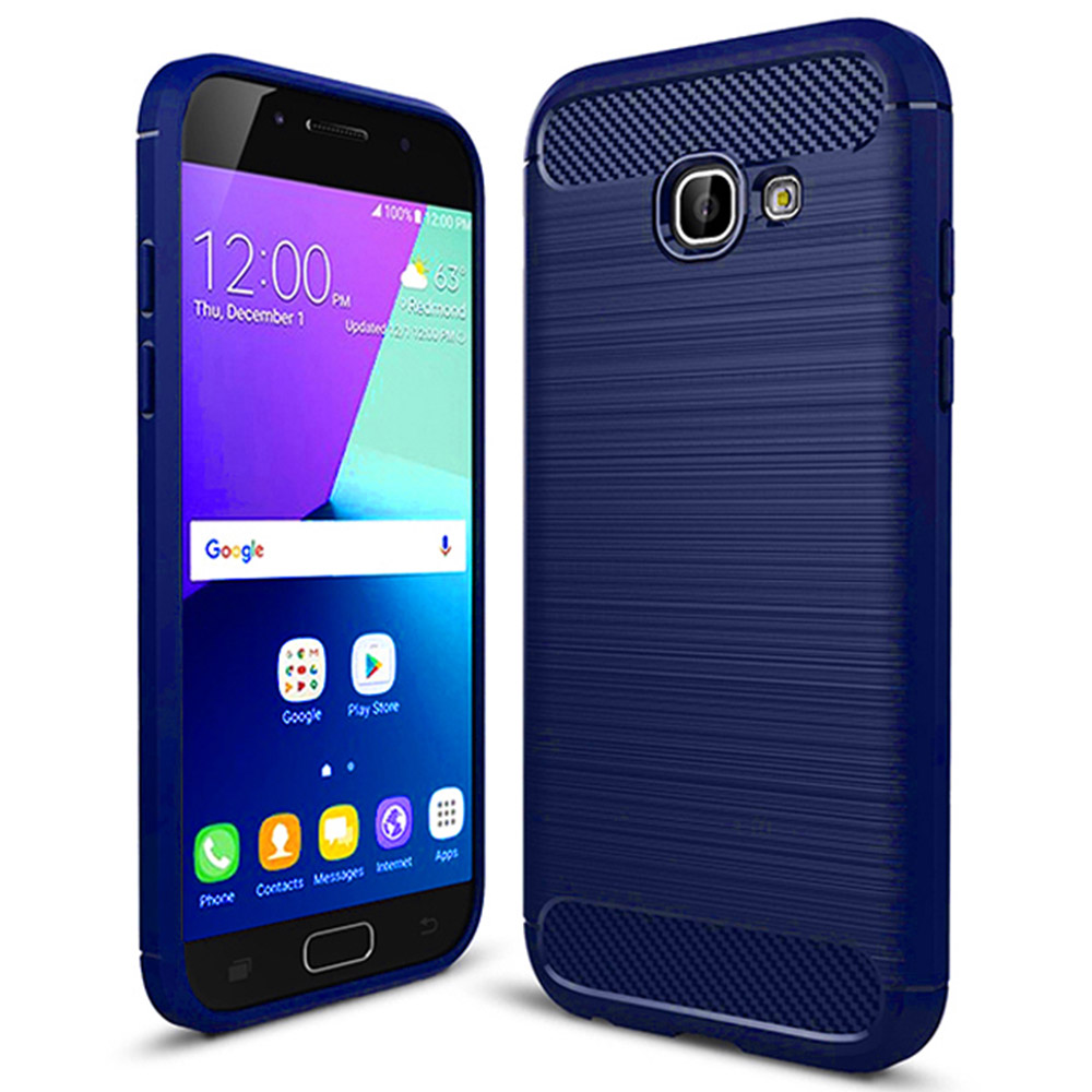 Pokrowiec Carbon Case niebieski Samsung Galaxy A3 2017
