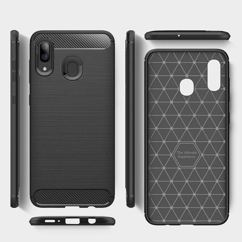 Pokrowiec Carbon Case niebieski Samsung Galaxy A30 / 3