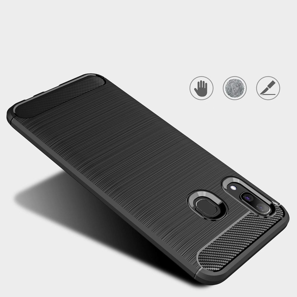 Pokrowiec Carbon Case niebieski Samsung Galaxy A30 / 4
