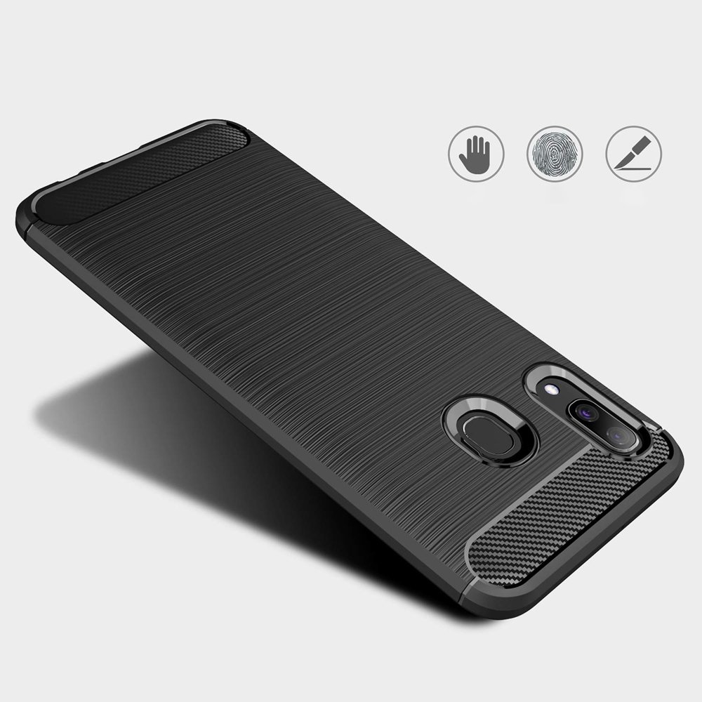 Pokrowiec Carbon Case niebieski Samsung Galaxy A40 / 3