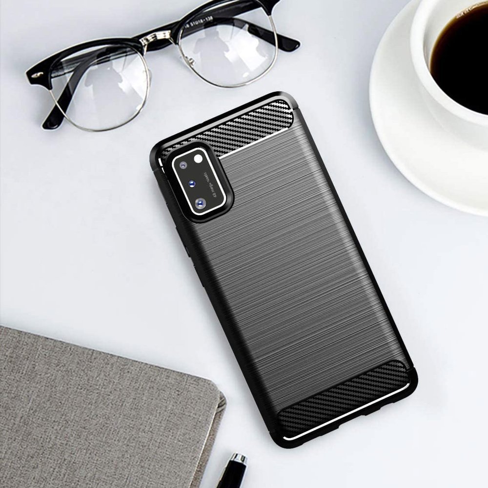 Pokrowiec Carbon Case niebieski Samsung Galaxy A41 / 5