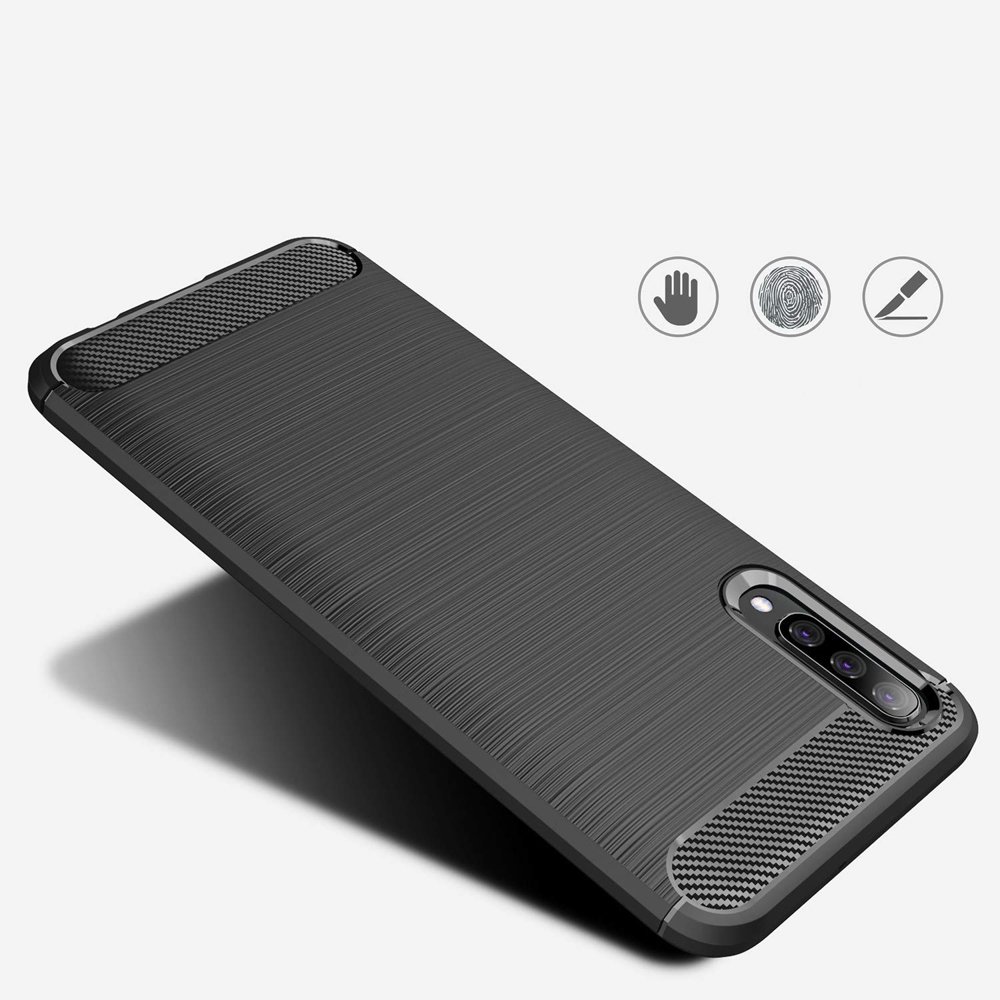 Pokrowiec Carbon Case niebieski Samsung Galaxy A50 / 5