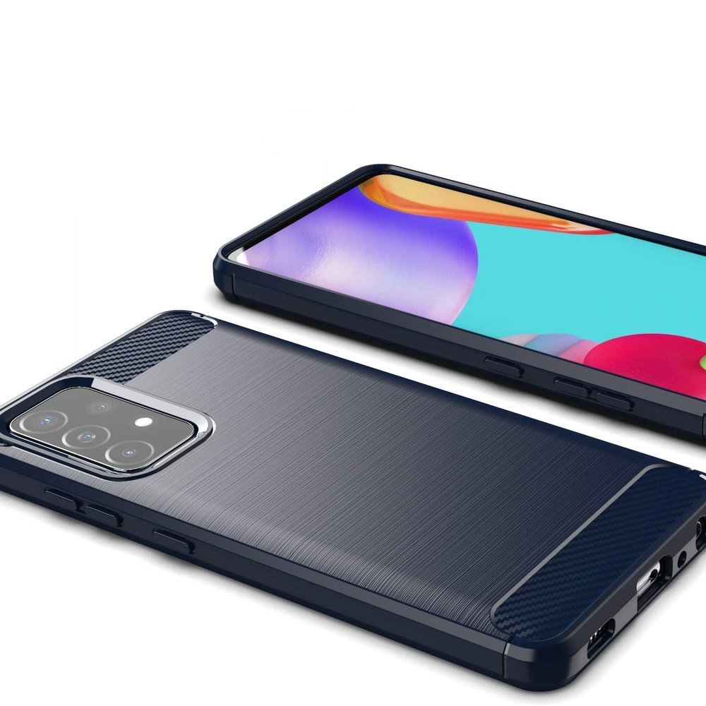 Pokrowiec Carbon Case niebieski Samsung A52 5G / 3