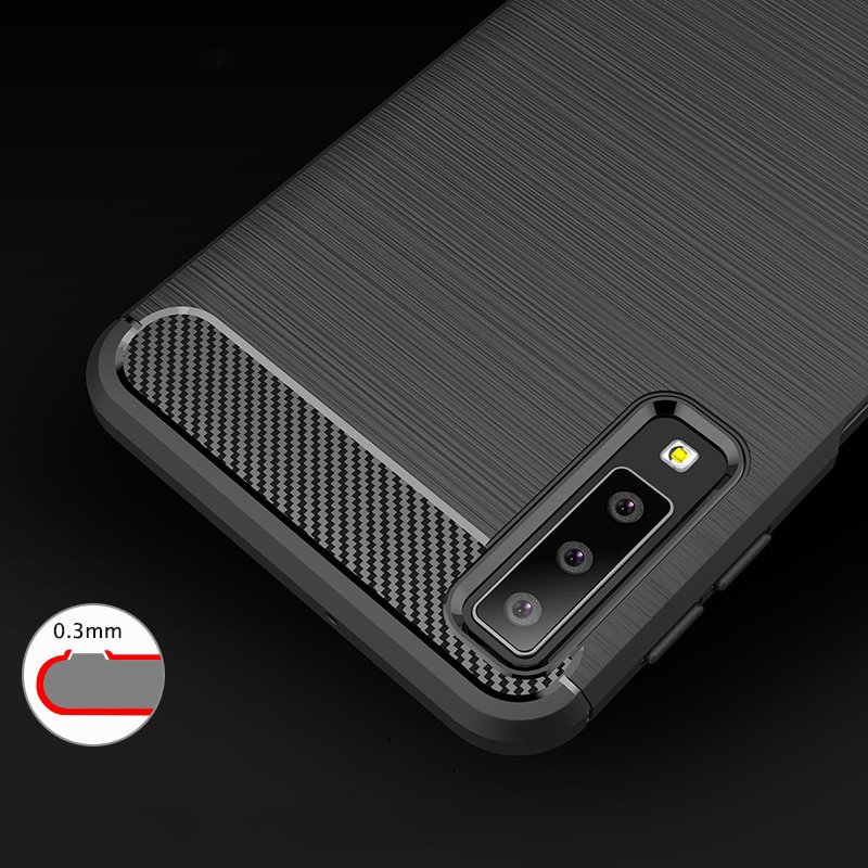 Pokrowiec Carbon Case niebieski Samsung Galaxy A7 (2018) / 8