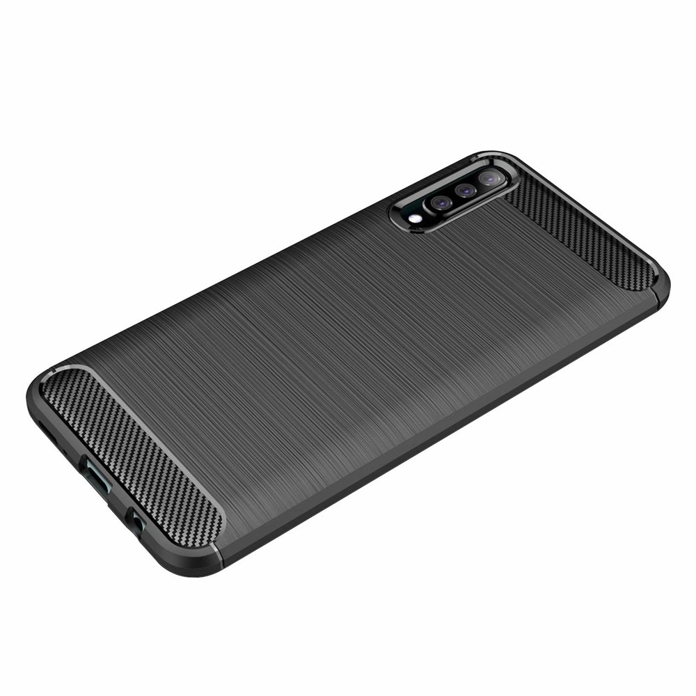 Pokrowiec Carbon Case niebieski Samsung Galaxy A70 / 4